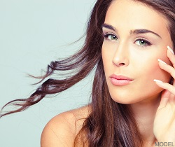 Woman with long brown hair