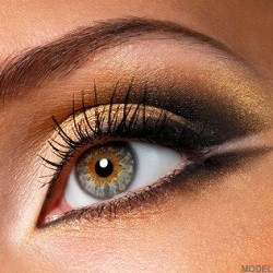 Close-up of a woman's eye with makeup